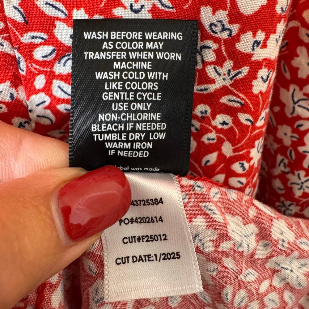 Torrid Maxi Skirt Women’s Size 3X Red Ditsy Floral Full Boho Pull On Feminine - Picture 10 of 11